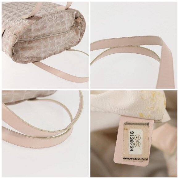 CHANEL New Travel Line Tote Bag Canvas Pink CC Auth BA5609 - Picture 16 of 16
